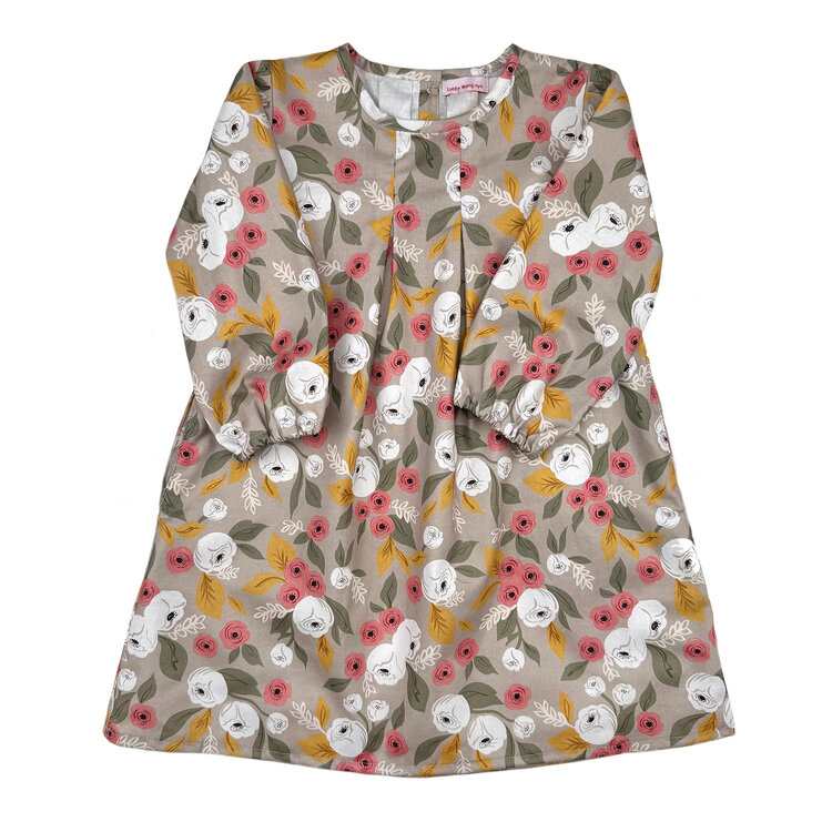 Lucky Wang Gardenia Taupe Hiraku Dress