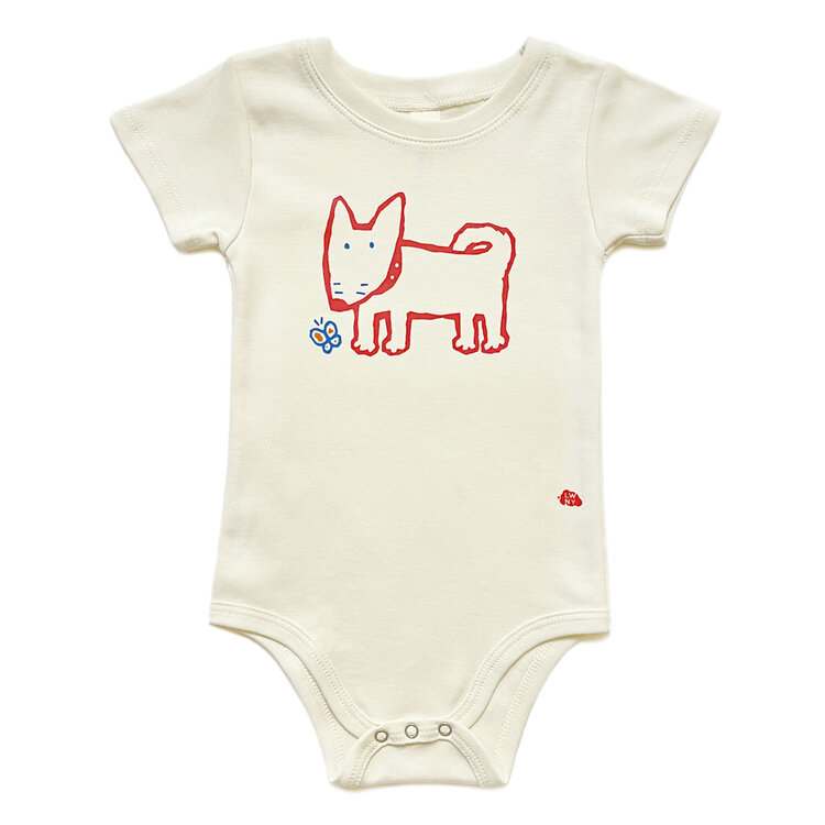 Baby Gift Set: Dog Organic Onesie 6m, Stanley Dog Cotton Creature Wee Ones