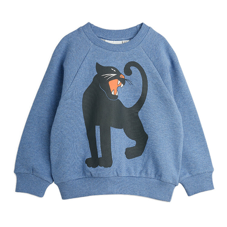 Mini Rodini Panther Melange Blue Sweatshirt