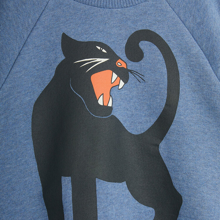 Mini Rodini Panther Melange Blue Sweatshirt