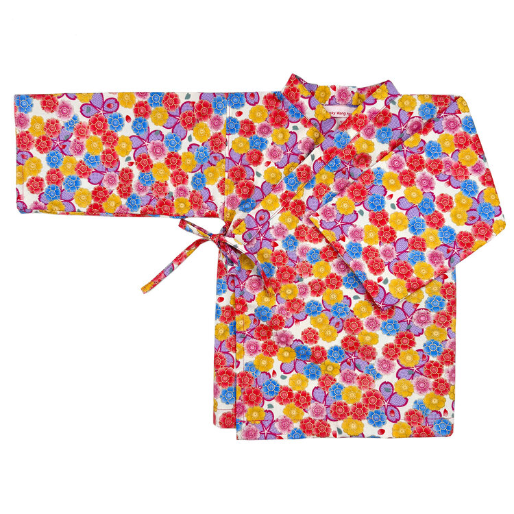 Lucky Wang Kimono Blue Pink Red Sakura