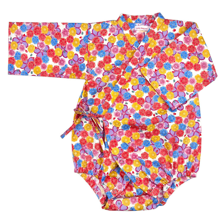 Lucky Wang Kimono One Piece Blue Pink Sakura