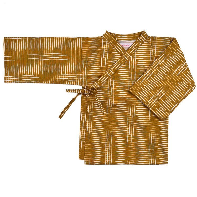 Lucky Wang Kimono Crosshatch Tumeric
