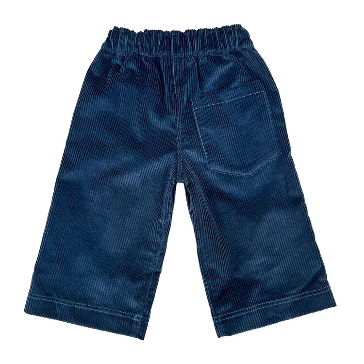 Lucky Wang Ink Blue Corduroy Wide Leg  Infant Pants