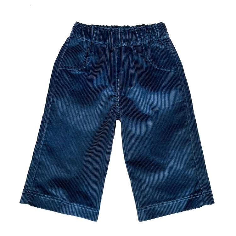 Lucky Wang Ink Blue Corduroy Wide Leg  Infant Pants