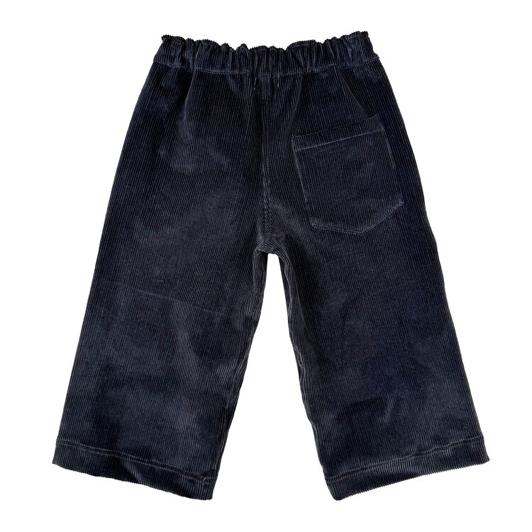 Lucky Wang Grey Pin Corduroy Wide Leg  Pants