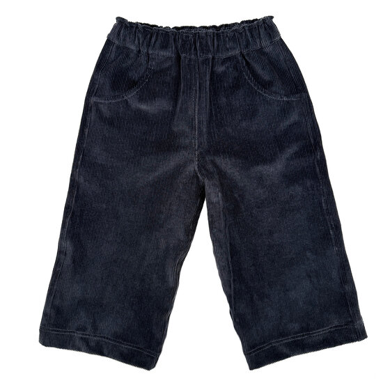 Ink Blue Corduroy Wide Leg Pants - Lucky Wang nyc