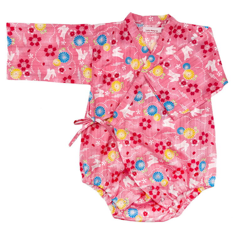 Lucky Wang Kimono One Piece Sakura Bunny Pink
