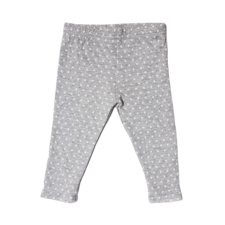 Lucky Wang Baby Leggings Grey White Dots