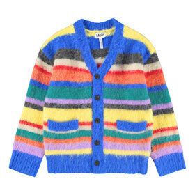 Molo Fuzzy Stripe Kids Cardigan
