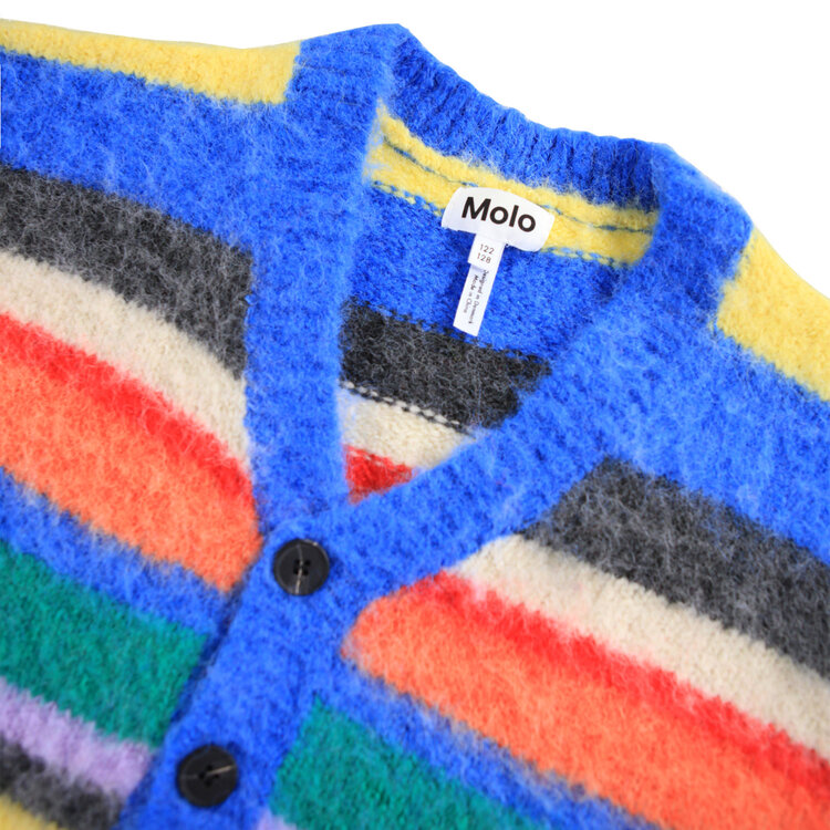 Molo Fuzzy Stripe Kids Cardigan