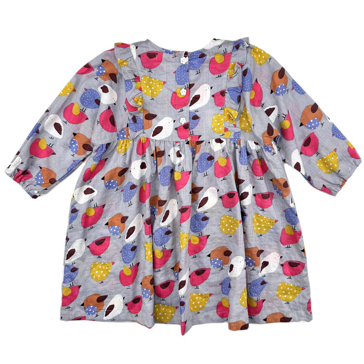 Lucky Wang Birdies Grey Dress