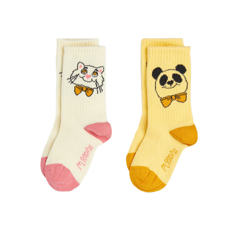 Mini Rodini Cat & Panda Socks 2/pk
