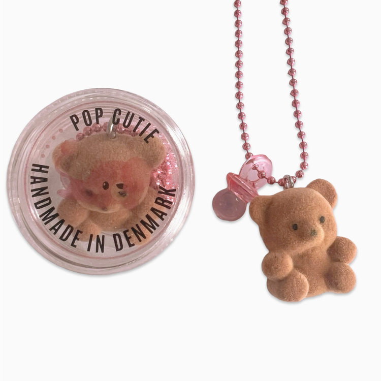 Pop Cutie 90's Binky Bear Necklace Brown 6yr +