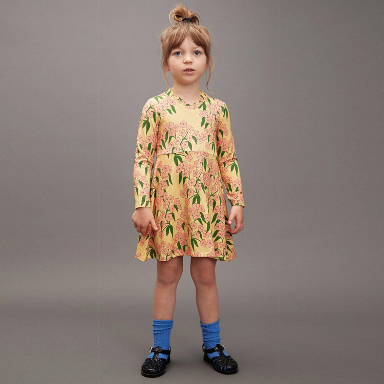 Mini Rodini Alpine Flowers Dress Ecru AOP