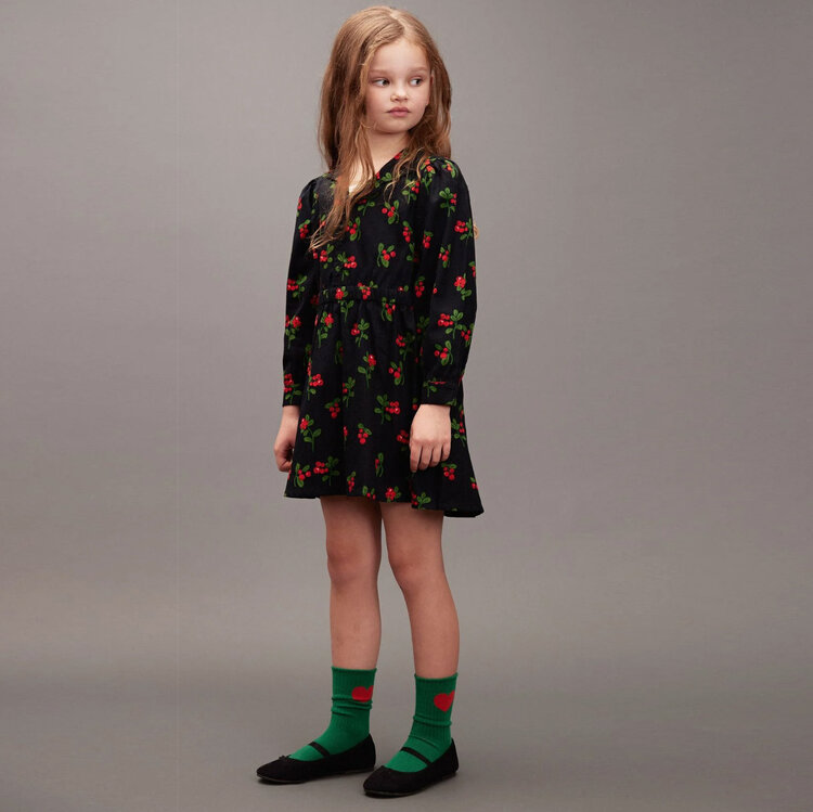 Mini Rodini Lingonberries Woven Dress  Navy AOP