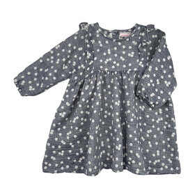 Lucky Wang White Dots Grey Baby Dress