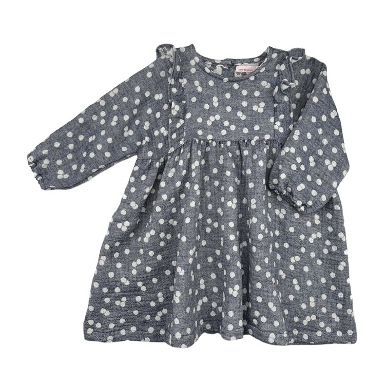 Lucky Wang White Dots Grey Baby Dress