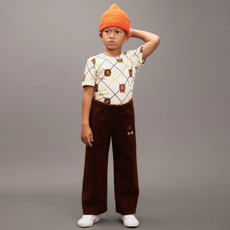 Mini Rodini Bear Check SS Tee AOP