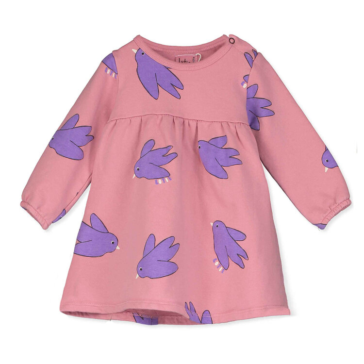 Flowing Birds Rose Baby Sweat Dress