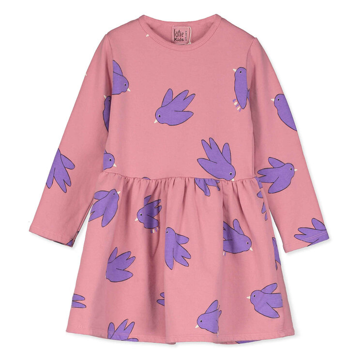 Lotiekids Flowing Birds Rose Sweat Dress