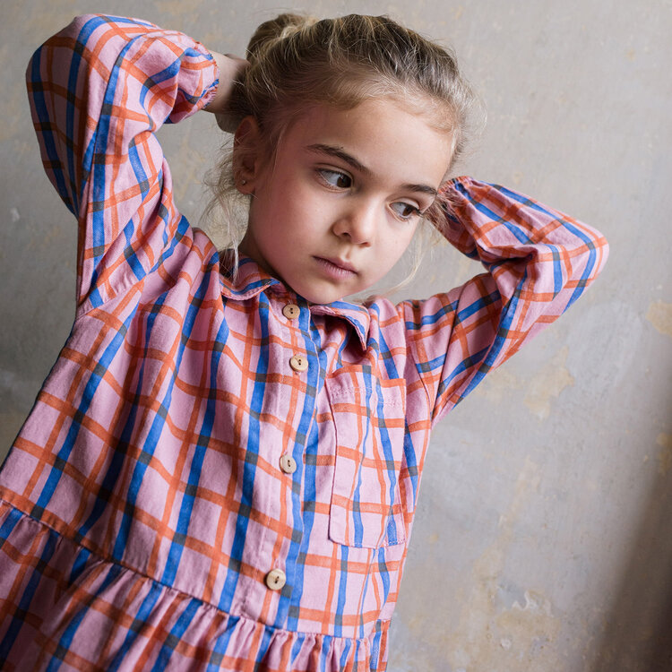 Lotiekids Rose Plaid Woven Dress