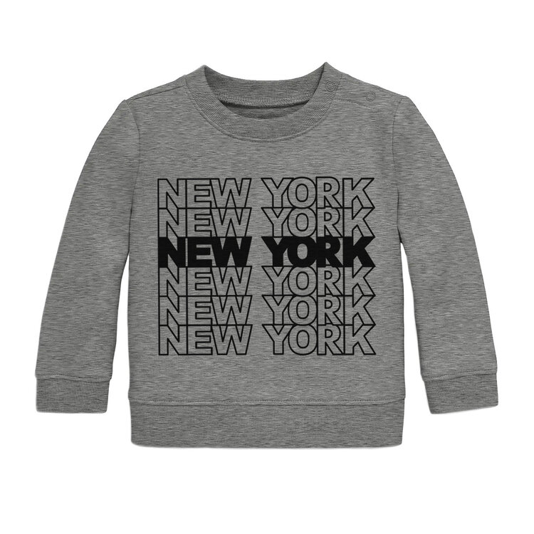 Lucky Wang New York Tile Sweatshirt Infant Sidewalk Grey