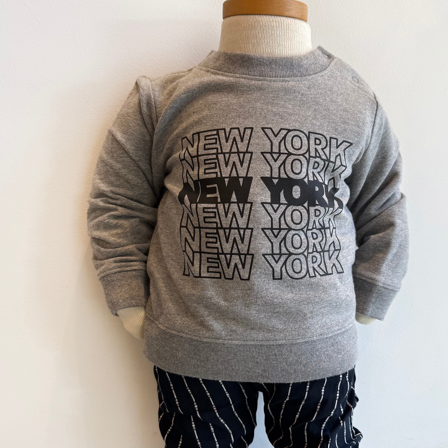 New York Tile Sweatshirt Infant Heather Storm Grey - Lucky
