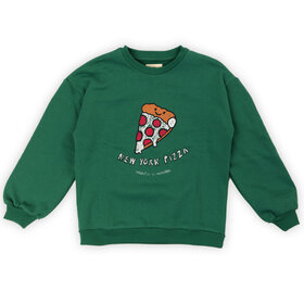 Wander and Wonder Pizza Sweatshirt Parsley Green