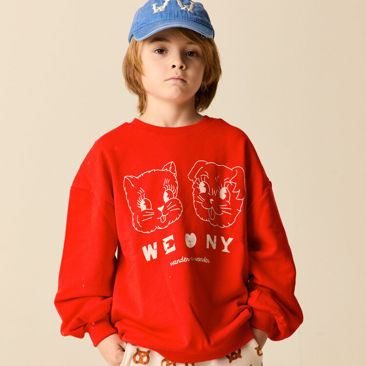 Wander and Wonder Dog & Cat Sweatshirt Cherry Red