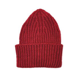 Pequeño Tocón Oriente Beanie Marino Wool Cotton Red