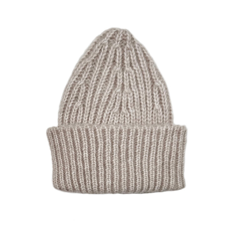 Pequeño Tocón Oriente Beanie Marino Wool Cotton Tan