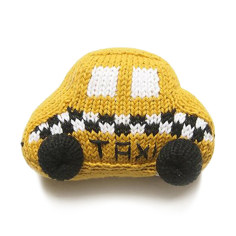 Lucky Wang Baby Gift Set: NEW YORK Tile Sweatshirt Sidewalk Grey 6-12m,  Big Apple Rattle, Taxi Rattle