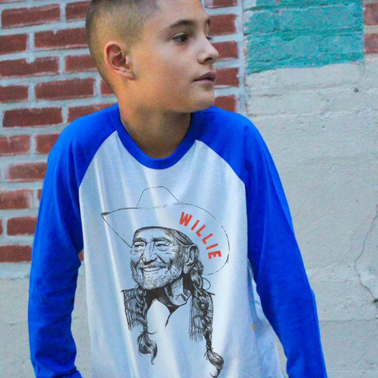 Rowdy Sprout Willie Nelson Sketch Raglan