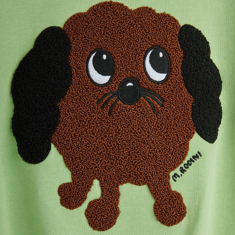 Mini Rodini Doggie Chenille Sweatshirt Green