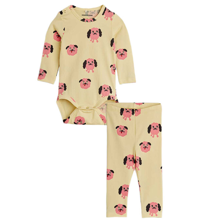 Mini Rodini Doggies Baby Set AOP