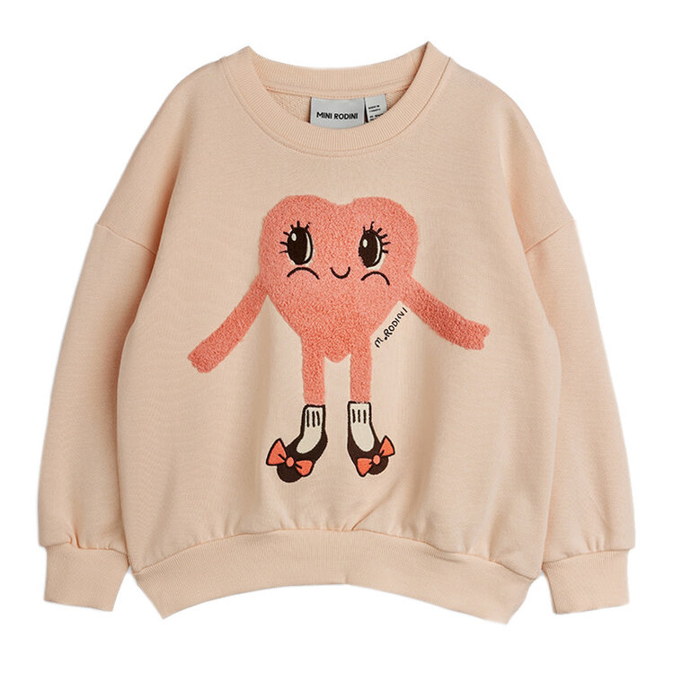 Mini Rodini Heart In Shoes Chenille Sweatshirt Pink