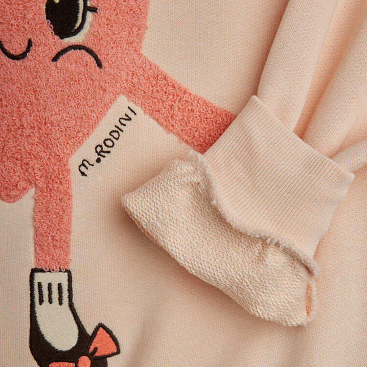 Mini Rodini Heart In Shoes Chenille Sweatshirt Pink