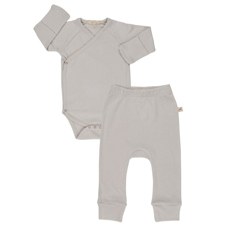 Red Caribou Pointelle Set Lunar Rock