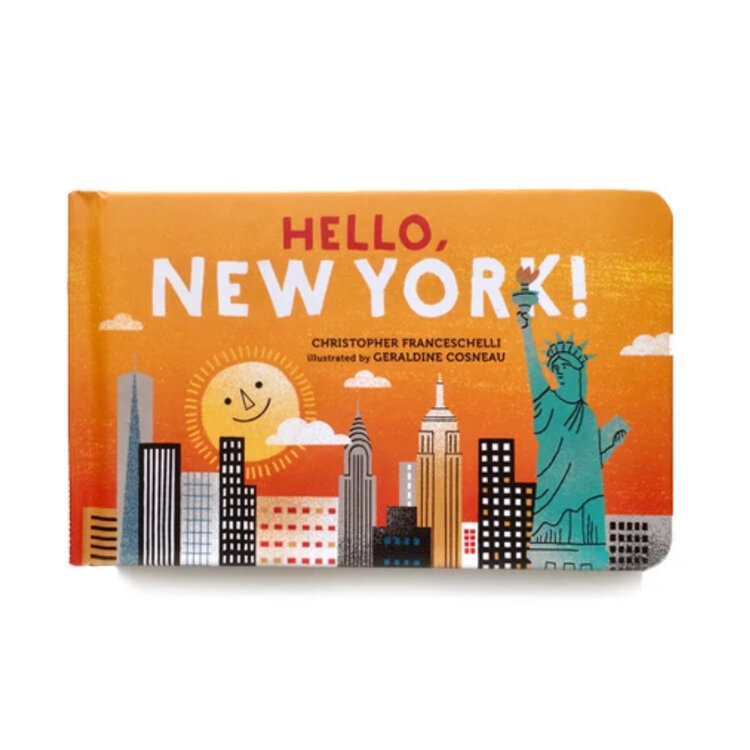 Lucky Wang Baby Gift Set: NEW YORK Tile Sweatshirt Taxi Yellow 6-12m, Pretzel Rattle, Hello New York