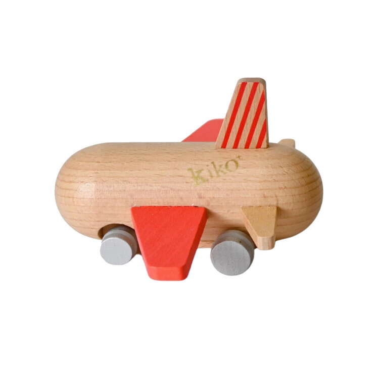 Baby Gift Set: Wings Blue Grey Stripes Playset 6m, Mini Pull-Back Jet Cherry, Eustache Bear with Baby