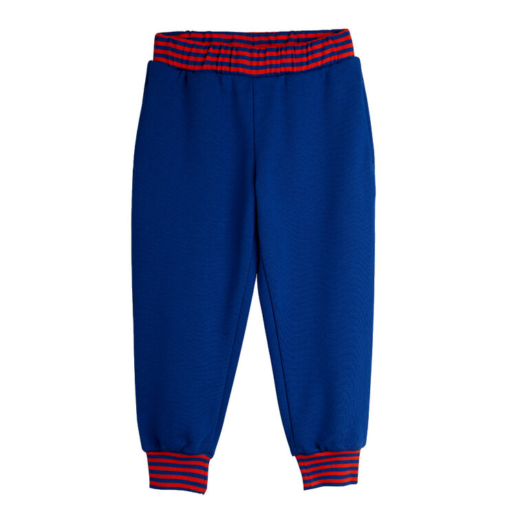 Mini Rodini Striped Rib Blue Sweatpants