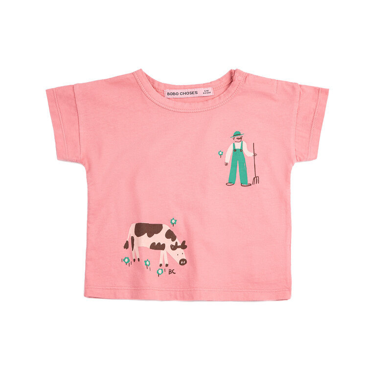 Bobo Choses Farm Adventure Baby Pink Tee