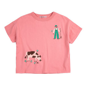Bobo Choses Farm Adventure Kids Pink Tee
