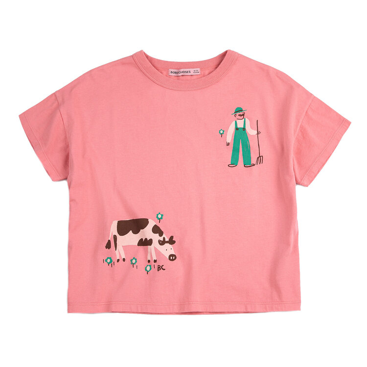Bobo Choses Farm Adventure Kids Pink Tee