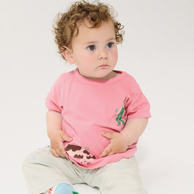 Bobo Choses Farm Adventure Baby Pink Tee