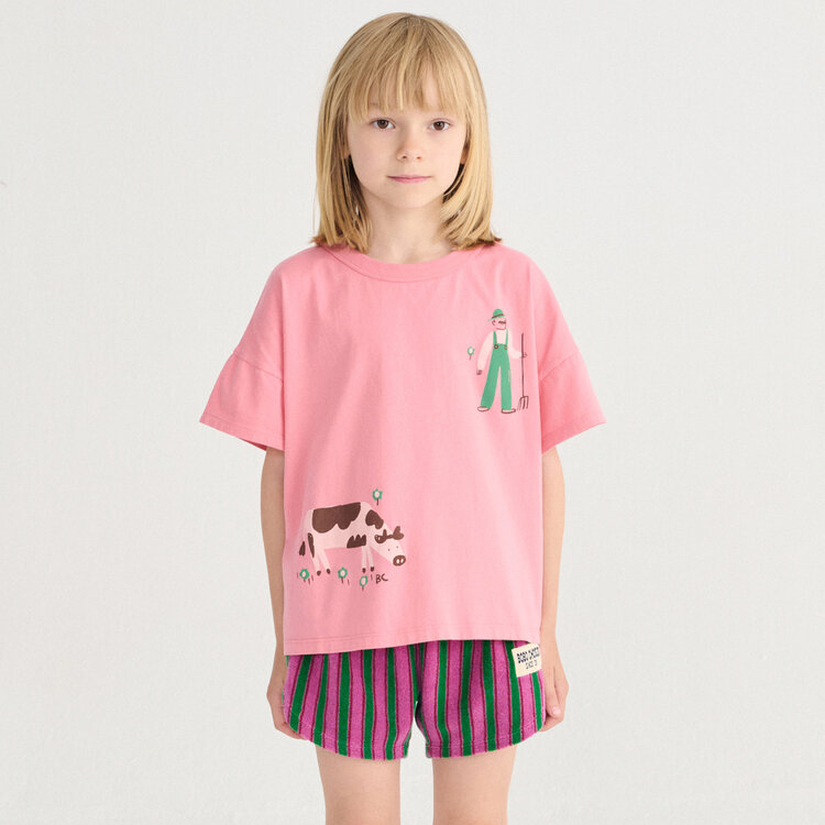 Bobo Choses Farm Adventure Kids Pink Tee