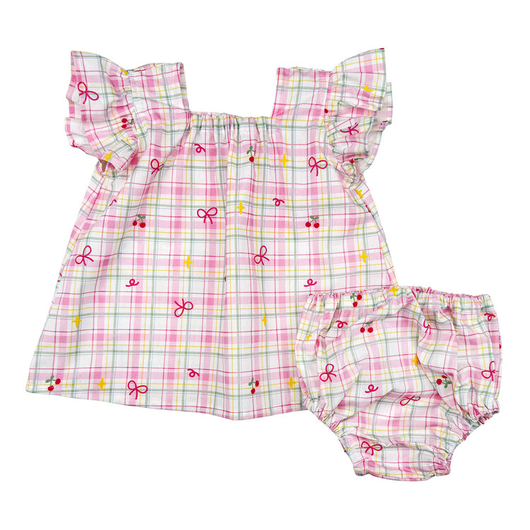 Lucky Wang Spring Plaids Dress Set
