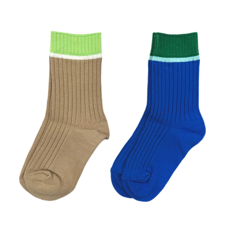 Kizzu Club Blue Duo Tone Colors Socks 2/pk