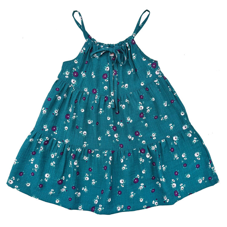 Lucky Wang Mini Purple Flowers Shima Dress